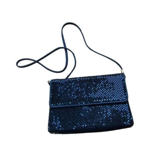 Whiting and Davis vintage Black Mesh evening Clutch with strap. - Picture 1 of 9